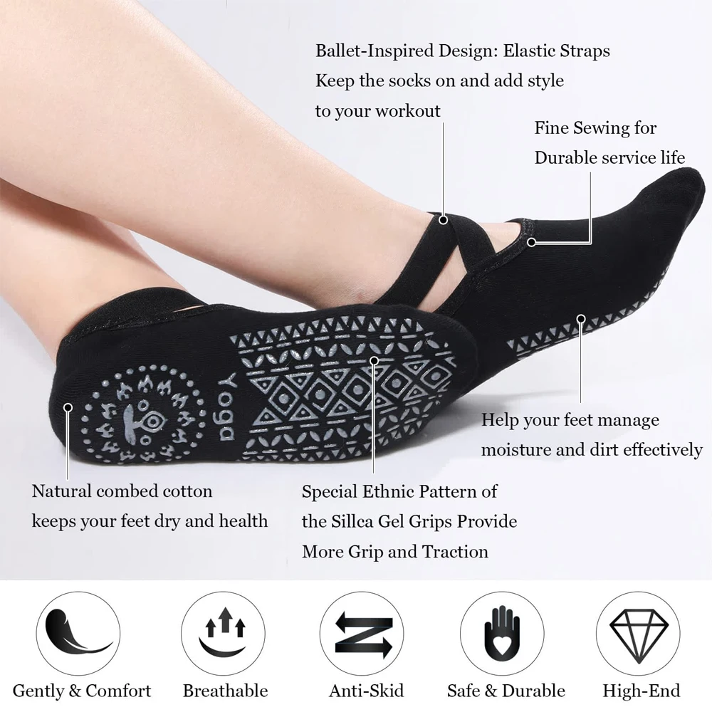 1Pair Yoga Socks for Women Non - Pilate Yoga Workout 评论和价格